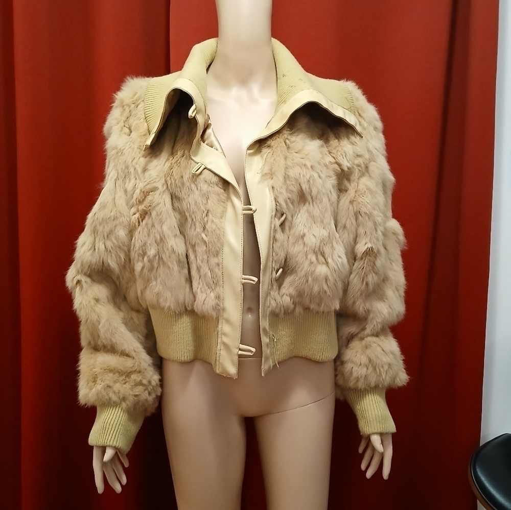 Ashley Stewart Vintage Rabbit Fur Bolero Style Jacket size 2X​​​